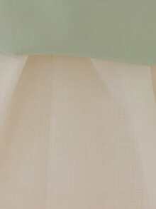 Vestido de princesa elegante sin mangas de unicolor con decoración de lentejuelas, estilo coreano para fiesta de niñas - Verde - Ver 7