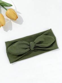 1 pieza Diadema ancha de mujer con orejas de conejo, diadema de unicolor linda y dulce para niñas, diadema elástica con lazo turbante diadema banda para sudar