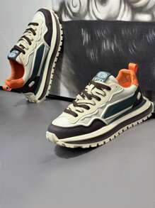 New Fashion Men Shoes, Shock Absorption, Elastic, Versatile, Wear-Resistant, Soft Sole, Anti-Slip, Deodorizing, Work & Travel, Casual Sports Shoes, Outdoor Lace-Up Running Shoes, Anti-Slip, Lightweight & Comfortable, Suitable For Outdoor Sports, Camping, Jogging, Fitness, Entertainment. Sports Shoes For Men