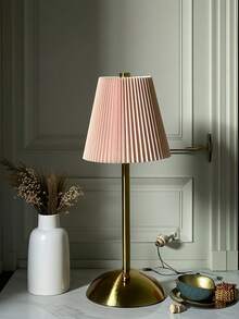 1pc Wireless USB Rechargeable Bedside Lamp, Metal Pleated Fabric LED Decorative Tabletop Lamp, Suitable For Bedroom, Living Room, Dining Room, Bar, Coffee Shop, Restaurant, Dormitory, Office, Holiday Gifts - Multicolor - View 14