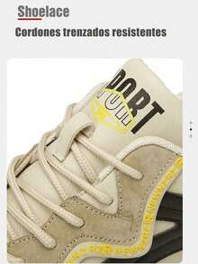 Los hombres de punta redonda de encaje hasta PU superior ligero transpirable choque de color zapatillas de deporte de fondo grueso, los hombres de tenis, Irregular choque de color de diseño, punta redonda de encaje hasta talón plano zapatos casuales boca poco profunda, Adecuado para el diario, el trabajo y el deporte de desgaste - Blanco y Negro - Ver 8