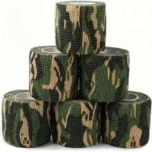 6/12 Rolls Camouflage Self-Adhesive Tape, Non-Woven Fabric Cohesive Bandage Wrap, Elastic For Rifle Shotgun Camo Tape - Multicolor - View 2