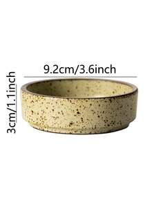 1pc Vintage Ceramic Round Sauce Dish, Hotpot Condiment Bowl, Small Appetizer Dipping Plate, Creative Retro Style, Rustic Pottery, Soy Sauce Vinegar Dish, Home Decor, Kitchenware, Color Matching, Creative Plating, Food Photography, Lifestyle Christmas Gift,School Supplies - Multicolor - View 20