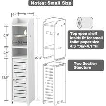 New  Toilet Paper Holder Stand: All Bathroom Storage Cabinet For All Spac - Spotlessly White 27.5  H inch - View 2