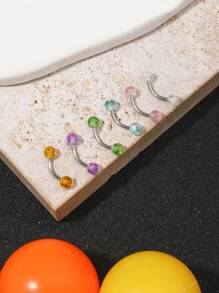 2025 Latest Colorful Eyebrow Studs And Earrings, Glitter Sparkle Lovely Design, Multi-Color Options For Women, Students, Party, Wedding, Vacation, Travel, Suitable As Gift, For Red Color Customers
