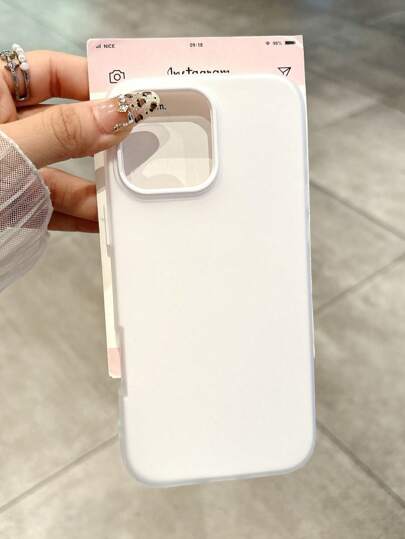 Premium Minimalist Matte White Phone Case Compatible With IPhone 16 Pro Max/16/16 Pro/16 Plus/15/15 Pro Max/15 Pro/15 Plus/11/12/13/14 Pro Max/11 Pro/11 Pro Max/12 Pro/12 Pro Max/13 Pro/13 Pro Max/7 Plus/14 Pro/14 Pro Max/14 Plus, Soft Creative Case