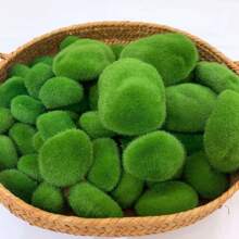10pcs Artificial Moss Balls, Microfiber Faux Greenery Decorative Stones For Home Decor, Vase & Table Accents, Planter Embellishments, Wedding & Party Decor, No Container Included, Event Decor | Green Decorative Stones | Realistic Faux Moss