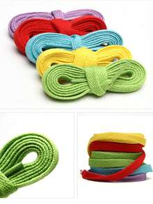 Flat Shoelaces In Colorful Black And White Colors, Suitable For Sports, Casual And Basketball Shoes - Multicolor - View 2