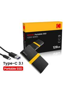 Kodak KODAK TYPE-C 3.2 PSSD Portable Solid State Drive (SSD), 128GB / 256GB / 512GB / 1TB Mini External Portable Hard Drive