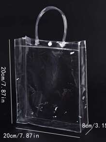 20pcs/Pack (20*20*8cm) Birthday Party Gift Bags, Transparent Reusable Waterproof Multipurpose Holiday Gift Tote Bags