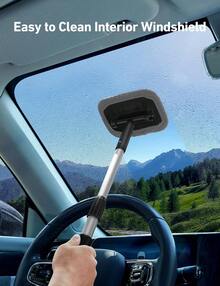 AstroAI Windshield Cleaner, Microfiber Car Window Cleaner With 4 Reusable And Washable Microfiber Pads And Extendable Handle Auto Inside Glass Wiper Kit Blue - Gray - View 4
