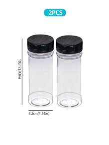 Set de 14 tarros de especias de plástico con tapas de clip, estantes de almacenamiento y kit de etiquetas para el hogar y la cocina, organización de cocina