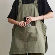 1pc Workwear Apron, Water-Resistant Men's And Women's Cover Up, Kitchen, Home Use, Coffee Shop, Work Clothes