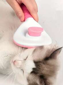 1 pièce Brosse d'épilation à clic unique, traitement rapide des poils d'animaux de compagnie, lavable et facile à transporter