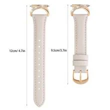 Luxury Leather Watch Band With Diamond C-Shaped Buckle - Compatible Galaxy Watch 7/6/5/4 (40mm/45mm) & Watch 6 Classic (43mm/50mm) & Watch 5 Pro (45mm) - Comfortable Sweat-Resistant Strap - Fashionable Slim Design - Multi-Color Options - Perfect For Business/Dates/Weddings/Parties/Daily Wear - Ideal Women's Gift