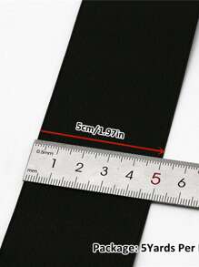 لفة (2-5) ياردة بالحزمة بحزام مرن منسوج بعرض 1.5/2/2.5/3/4/5 سم باللونين الأبيض والأسود، حزام مطاطي لخياطة الملابس والتفصيل وخياطة الألسنة والأشرطة