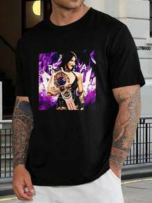 Camiseta de Rhea Ripley Campeona de WrestleMania - Camiseta WWE Diva Mami - Camiseta de Lucha de The Eradicator para Hombre y Mujer - Camiseta gráfica de verano - Tallas infantiles disponibles - Negro - Ver 1