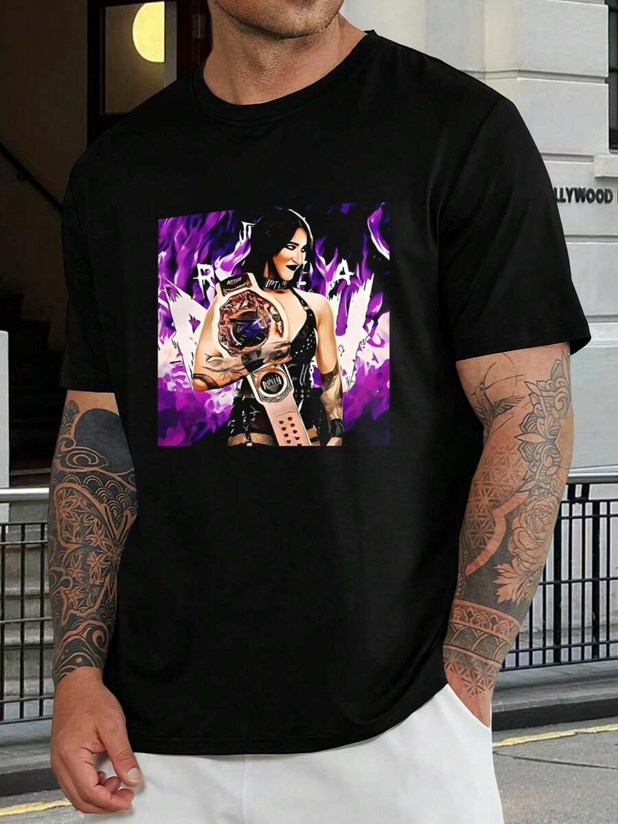Camiseta de Rhea Ripley Campeona de WrestleMania - Camiseta WWE Diva Mami - Camiseta de Lucha de The Eradicator para Hombre y Mujer - Camiseta gráfica de verano - Tallas infantiles disponibles - Negro - Ver 1