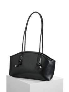 DareSee Bolso de hombro minimalista con decoración de nudo, negro, para festivales de música, festivales Y2K, regreso a la escuela, otoño e invierno, regalos para festivales de música - Negro - Ver 8