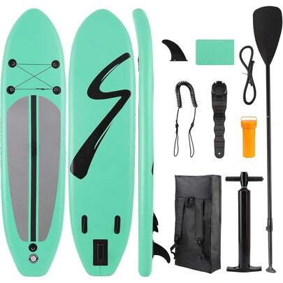 Stand Up Paddling Board 305cm Volwassenen Opblaasbare Stand Up Paddle met alle accessoires, voor alle niveaus, 200 kg laadvermogen voor 2 personen