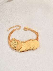 1 buc. Brățară decorativă vintage placată cu aur, potrivită pentru festivaluri, petreceri și întâlniri