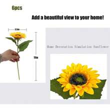 2/4/6pcs Artificial Sunflower Branches - Plastic Sunflowers, Suitable For Home Decoration, New Home Opening Gifts, Birthday Celebrations, Spring And Summer Desktop Decoration, St. Patrick's Day And Easter Bouquets