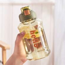 Vaso con pajita de gran capacidad de 800/1000ml, a prueba de fugas, diseño unisex lindo, portátil y conveniente para deportes al aire libre