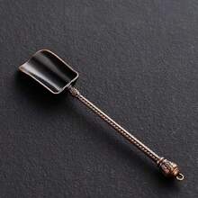 1 pieza Cuchara/Cucharón de té de aleación de bronce y cobre con carácter de fortuna y nube propicia, mango largo creativo, herramienta de elaboración de té, accesorio de juego de té Kung Fu, decoración de sala de té - Multicolor - Ver 21