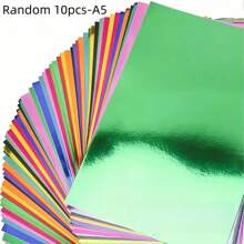 50 piezas/30 piezas/20 piezas Cartulina metálica de textura de colores A4/A5, cartulina reflectante de color mixto, peso de 150g, adecuada para hacer tarjetas de felicitación, álbumes de recortes, manualidades DIY, origami DIY, pintura, corte, útiles escolares, regreso a la escuela
