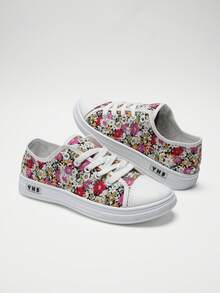 DareSee Zapatos de patinaje de moda para mujer, tenis blancos con cordones de bloques de color con estampado de leopardo y suelas gruesas, zapatos deportivos casuales para exteriores, regalos para Music Fest, Y2KFest, regreso a clases, otoño e invierno - Rosa - Ver 10