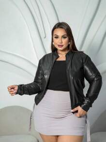 Plus Size Faux Leather Bomber Jacket – Style, Comfort And Attitude Winter 2025