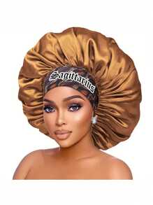 1 pezzo Cuffia in satin con stampa personalizzata delle 12 costellazioni, ampia fascia elastica, cappello da notte, cuffia per doccia, accessori per capelli e prodotti per parrucchiere, salone di bellezza, articoli da viaggio essenziali