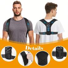 1PC Back Brace Posture Corrector For Women And Men - Adjustable Upper Back Support And Shoulder Back Brace For Neck, Clavicle, Shoulder, Back Posture Support - Breathable And Comfort Exercise Waist Belt Suitable For Workout Home Sports And Walk