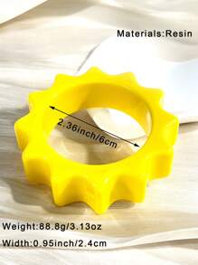 1 pieza Brazalete de mujer de material de resina de color brillante