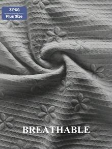 MIOTAN 3条加大码女式蕾丝边舒适透气内裤