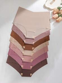 7 条装女士无缝高腰透气薄款内裤，多种颜色，性感舒适 - 彩色 - 查看 4