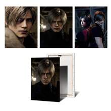 1 pièce Affiches artistiques murales avec cadre en option Résident Evil 4 Remake Ace Agent Leon et Wong Imprimé HD Rétro Œuvre murale, Convient pour le salon, la chambre de garçon, décoration de la maison canevas Pop-Up.