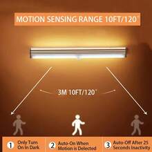 Đèn cảm biến chuyển động LED, Tự động gắn, Đèn ngủ LED, Đèn hình chữ C có thể sạc lại, Đèn tủ quần áo, Đèn nền cầu thang, Thích hợp cho nhà bếp, Đèn LED, Đèn tường, Đèn Led Luz, Đèn, Đèn phòng ngủ - Nhiều màu - Xem 6