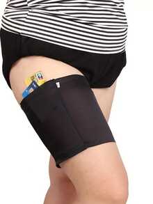 1 pieza Manga para el muslo antirozaduras transpirable e invisible para mujeres, funda para teléfono móvil con agarre de silicona para deportes y exterior, calentadores de piernas - Multicolor - Ver 13