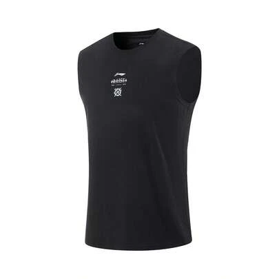  Camiseta sin mangas de fitness para hombres Li-Ning, serie de fitness 2025, tejido de seda de hielo con ajuste holgado y cómodo, ropa deportiva de punto para verano AVSV045