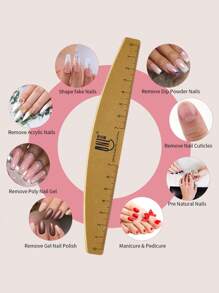 RS NAIL Limapias de uñas RSNAIL con grano 100/180, lavable, resistente al desgaste, doble cara con escala de regla y plantillas para dar forma a las uñas. Limas de uñas y archivos de pulido adecuados para principiantes en arte de uñas y salones de manicura
