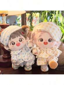 20cm Doll Pajamas Set, Doll Clothes And Accessories, Includes Pajamas & Sleep Mask (Only The Clothes Are Sold, The Small Accessories On The Clothes Are Random, Please Be Cautious If You Mind) - Yellow - View 3