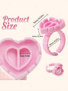 心形睫毛延长胶环 - 100 件睫毛胶水支架，睫毛延长用品用卷扇形杯 - 彩色 - 查看 7