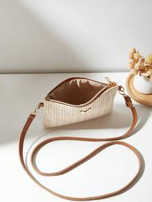 Nueva bolsa de paja de moda, bolso de hombro y cruzado para mujer, bolso de mano, monedero pequeño - Marrón - Ver 6