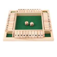 Juego de mesa Deluxe Cierra la Caja de 4 lados con 10 números, juegos de dados y de fiesta para adultos y familias