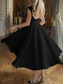 Women Summer Sleeveless Backless A Line Elegant Sundress Elegant Sexy Party Midi Dress Evening Clothes