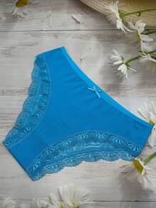 4pcs Lace Trim Hollow Out Plus Size Breathable Briefs For Women, Suitable For Mothers, Wives, Female Friends - Multicolor - View 5
