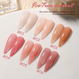 10ml Summer Nails Ice Transparent Nude Skin Color Gel Nail Polish 2025 New Sexy Pink Nude Whitening Nail Art Nail Supplies Pink Nails