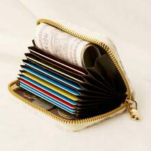 Fashionable Portable Mini Printed Zipper Card Holder, Floral And Leopard Print Designs, Super Thin With Multi-Card Slots, Zipper Pocket, Key Chain, Ideal For Cards, Coins, Cash Storage, Lightweight And Compact, Travel, Holiday, Shopping Accessory - Multicolor - View 12