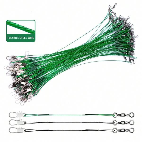 10pcs Stainless Steel Octagonal Circular Wire, Anti Bite Wire Connector, Fishing Accessory